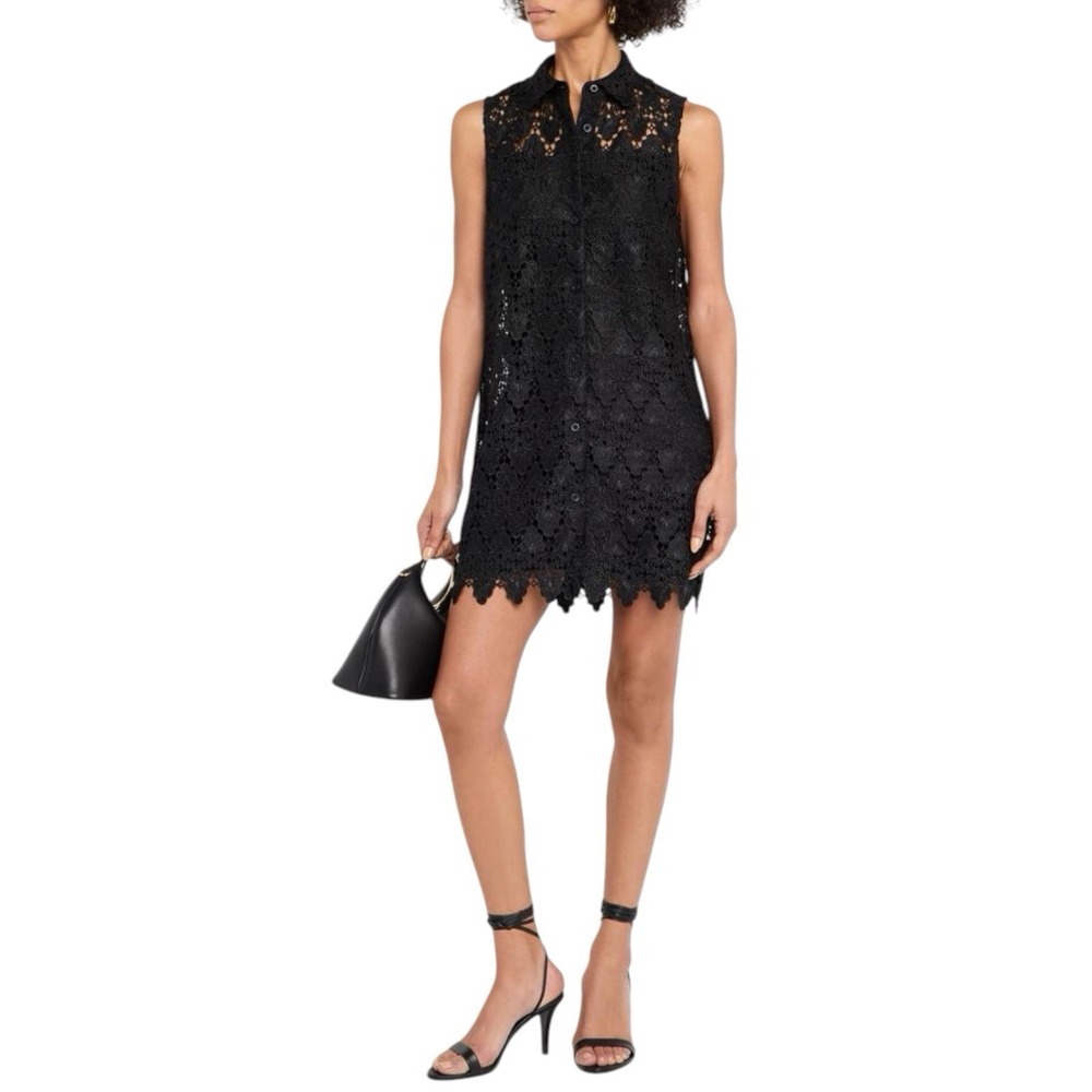 FRAME The Deco Lace Mini Dress XS Black Lace Cocktail Party Dress